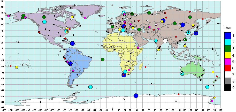 Графическая карта Мировой базы данных в реальном режиме времени ...